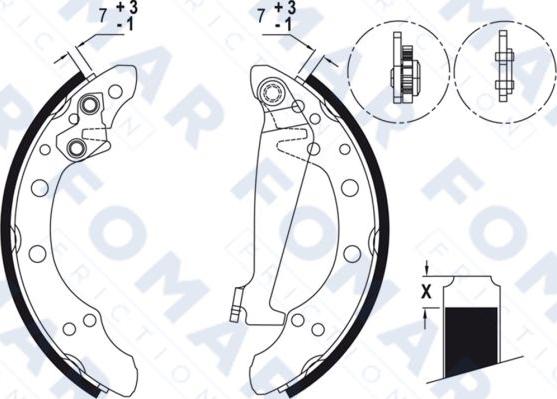 FOMAR Friction FO 0571 - Комплект тормозных колодок, барабанные unicars.by