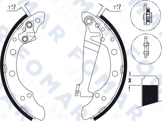 FOMAR Friction FO 0344 - Комплект тормозных колодок, барабанные unicars.by