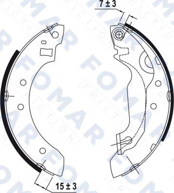 FOMAR Friction FO 0374 - Комплект тормозных колодок, барабанные unicars.by