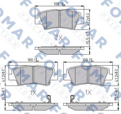 FOMAR Friction FO 899281 - Тормозные колодки, дисковые, комплект unicars.by