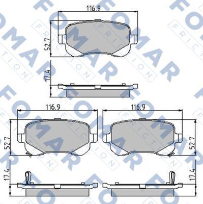 FOMAR Friction FO 895581 - Тормозные колодки, дисковые, комплект unicars.by