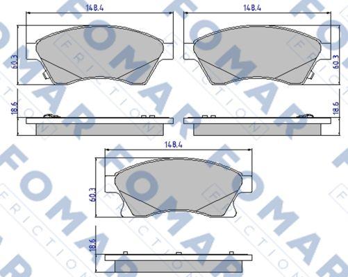 FOMAR Friction FO 895681 - Тормозные колодки, дисковые, комплект unicars.by