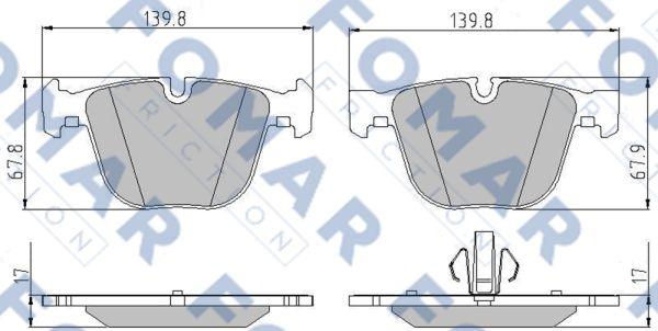 FOMAR Friction FO 895081 - Тормозные колодки, дисковые, комплект unicars.by