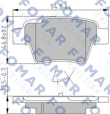 FOMAR Friction FO 896181 - Тормозные колодки, дисковые, комплект unicars.by