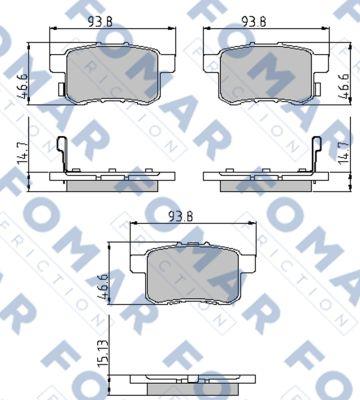 FOMAR Friction FO 891981 - Тормозные колодки, дисковые, комплект unicars.by