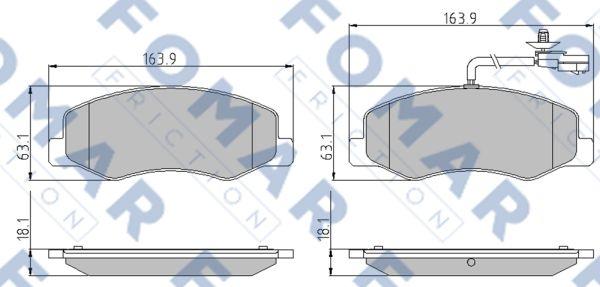 FOMAR Friction FO 898281 - Тормозные колодки, дисковые, комплект unicars.by