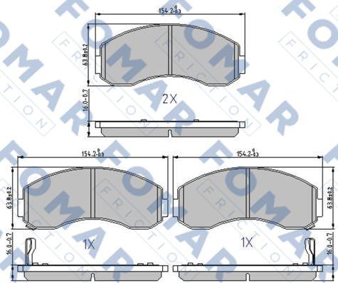 FOMAR Friction FO 893981 - Тормозные колодки, дисковые, комплект unicars.by