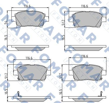 FOMAR Friction FO 892181 - Тормозные колодки, дисковые, комплект unicars.by