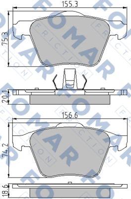 FOMAR Friction FO 846481 - Тормозные колодки, дисковые, комплект unicars.by