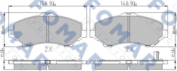 FOMAR Friction FO 850083 - Тормозные колодки, дисковые, комплект unicars.by