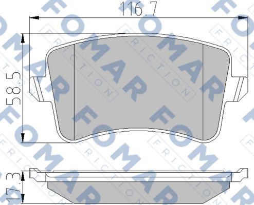 FOMAR Friction FO 857581 - Тормозные колодки, дисковые, комплект unicars.by