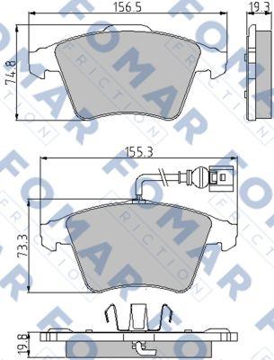 FOMAR Friction FO 861981 - Тормозные колодки, дисковые, комплект unicars.by