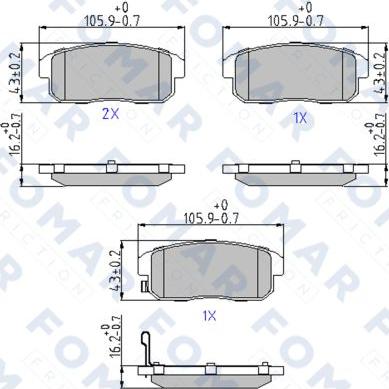 FOMAR Friction FO 868981 - Тормозные колодки, дисковые, комплект unicars.by