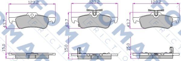 FOMAR Friction FO 800681 - Тормозные колодки, дисковые, комплект unicars.by