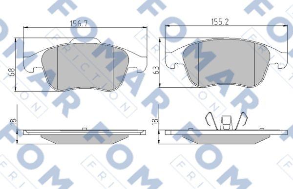 FOMAR Friction FO 886381 - Тормозные колодки, дисковые, комплект unicars.by