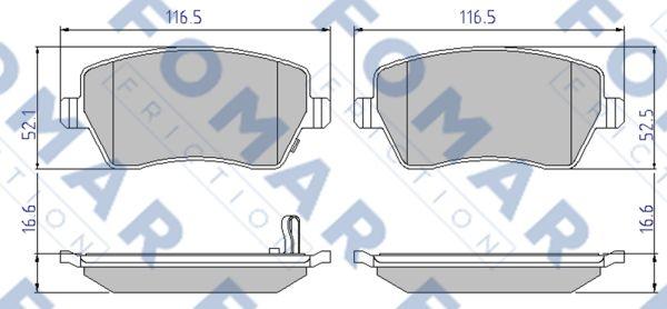 FOMAR Friction FO 839181 - Тормозные колодки, дисковые, комплект unicars.by