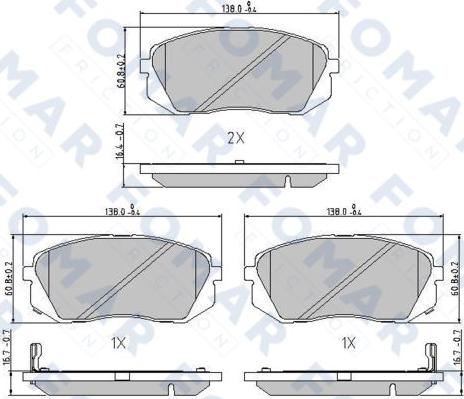 FOMAR Friction FO 870581 - Тормозные колодки, дисковые, комплект unicars.by