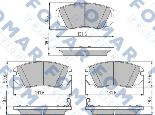 FOMAR Friction FO 870181 - Тормозные колодки, дисковые, комплект unicars.by