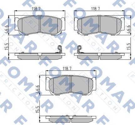 FOMAR Friction FO 872981 - Тормозные колодки, дисковые, комплект unicars.by