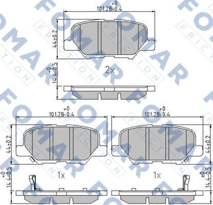 FOMAR Friction FO 249781 - Тормозные колодки, дисковые, комплект unicars.by