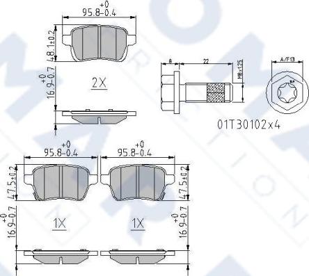 FOMAR Friction FO 268881 - Тормозные колодки, дисковые, комплект unicars.by