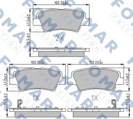 FOMAR Friction FO 207983 - Тормозные колодки, дисковые, комплект unicars.by