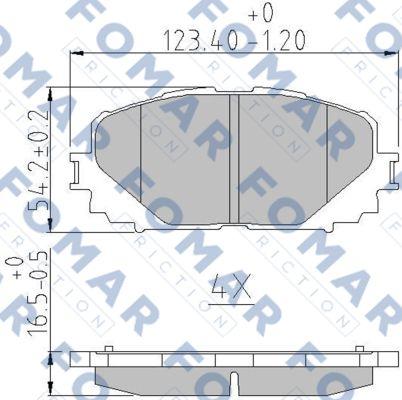 FOMAR Friction FO 235883 - Тормозные колодки, дисковые, комплект unicars.by