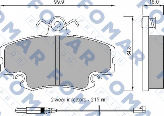 FOMAR Friction FO 724281 - Тормозные колодки, дисковые, комплект unicars.by