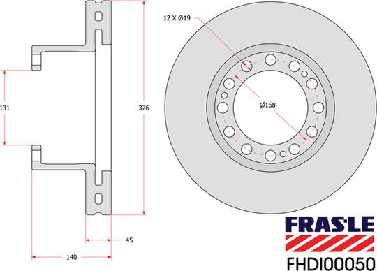 FRAS-LE FHDI00050 - Тормозной диск unicars.by