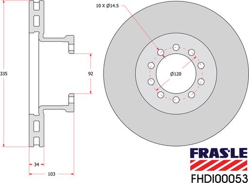 FRAS-LE FHDI00053 - Тормозной диск unicars.by