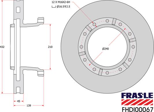 FRAS-LE FHDI00067 - Тормозной диск unicars.by