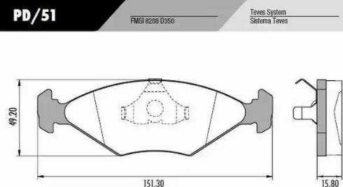 FRAS-LE PD51 - Тормозные колодки, дисковые, комплект unicars.by