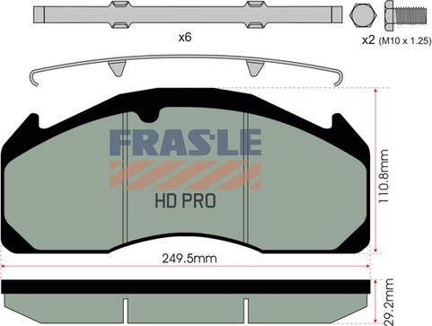 FRAS-LE PD/529-K008-HD - Тормозные колодки, дисковые, комплект unicars.by