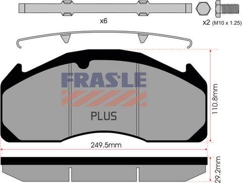 FRAS-LE PD/529-K008-PLUS - Тормозные колодки, дисковые, комплект unicars.by