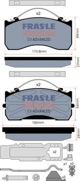 FRAS-LE PD/526-K020-CV - Тормозные колодки, дисковые, комплект unicars.by