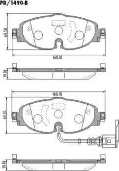 FRAS-LE PD/1490B - Тормозные колодки, дисковые, комплект unicars.by