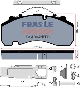 FRAS-LE PD/141-K021-CV - Тормозные колодки, дисковые, комплект unicars.by