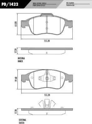 FRAS-LE PD/1422 - Тормозные колодки, дисковые, комплект unicars.by