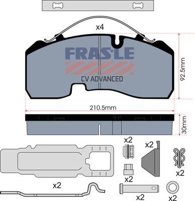 FRAS-LE PD/142-K023-CV - Тормозные колодки, дисковые, комплект unicars.by