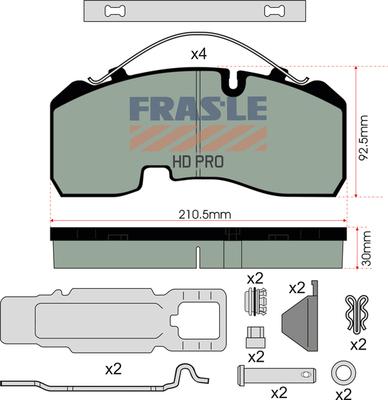 FRAS-LE PD/142-K023-HD - Тормозные колодки, дисковые, комплект unicars.by