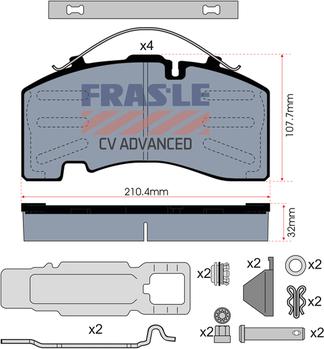 FRAS-LE PD/147-K023-CV - Тормозные колодки, дисковые, комплект unicars.by