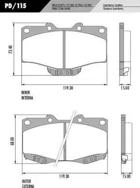 FRAS-LE PD/115 - Тормозные колодки, дисковые, комплект unicars.by