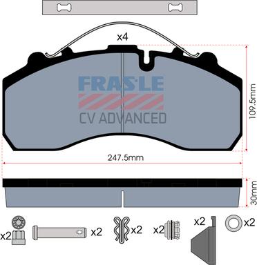 FRAS-LE PD/116-K020-CV - Тормозные колодки, дисковые, комплект unicars.by