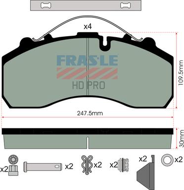 FRAS-LE PD/116-K020-HD - Тормозные колодки, дисковые, комплект unicars.by