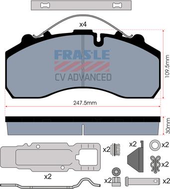 FRAS-LE PD/116-K021-CV - Тормозные колодки, дисковые, комплект unicars.by