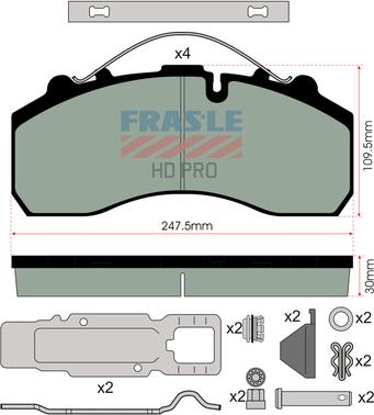 FRAS-LE PD/116-K021-HD - Тормозные колодки, дисковые, комплект unicars.by