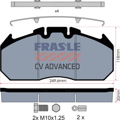 FRAS-LE PD/129-K009-CV - Тормозные колодки, дисковые, комплект unicars.by