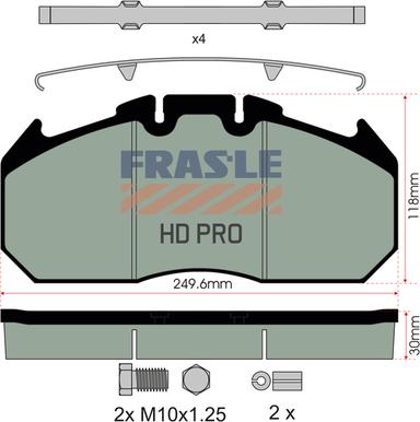 FRAS-LE PD/129-K009-HD - Тормозные колодки, дисковые, комплект unicars.by