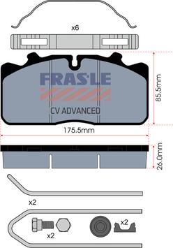 FRAS-LE PD/124-K018-CV - Тормозные колодки, дисковые, комплект unicars.by