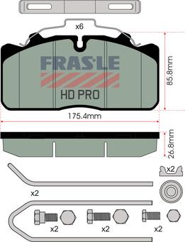 FRAS-LE PD/124-K018-HD - Тормозные колодки, дисковые, комплект unicars.by